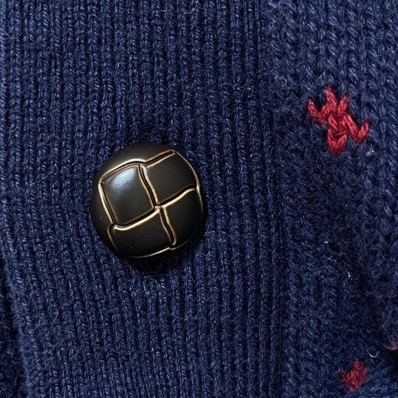 Merona Men's Shawl Neck Cardigan Sweater Navy Red Size M Medium - Picture 5 of 6